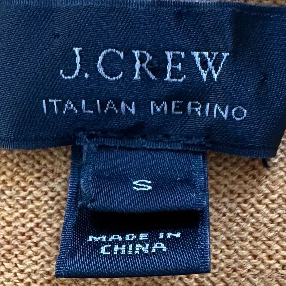 J. CREW ITALIAN TOLLEGNO MERINO WOOL V-NECK YELLOW SWEATER SIZE SMALL